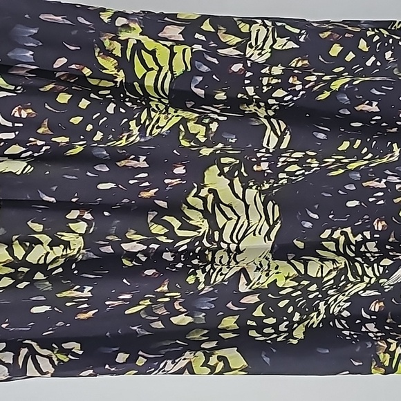 Marciano Black w Green Dark Forest Floral Deep Whimsigoth Vneck Maxi Dress - Picture 5 of 16